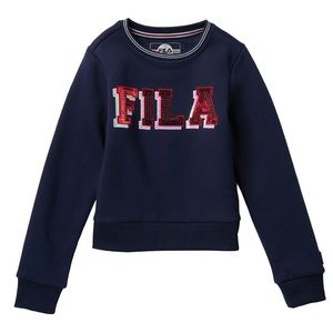New Fila Crewneck Girls Medium Sequined